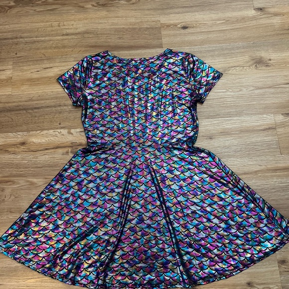 Vibrant Multicolor Scale Pattern Mini Costume Dress - Picture 2 of 6